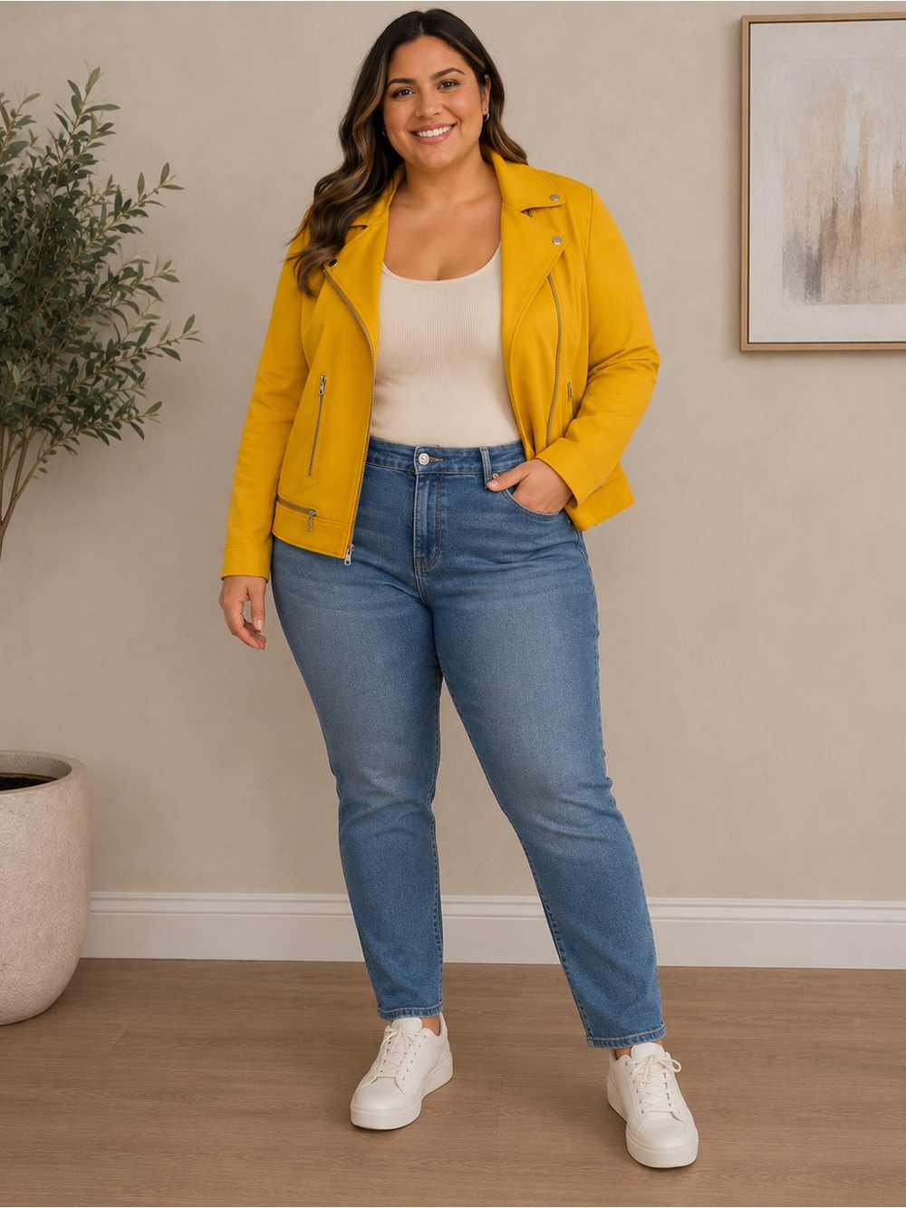 Catherine Malandrino Mustard Long Sleeve Jacket Size 1X